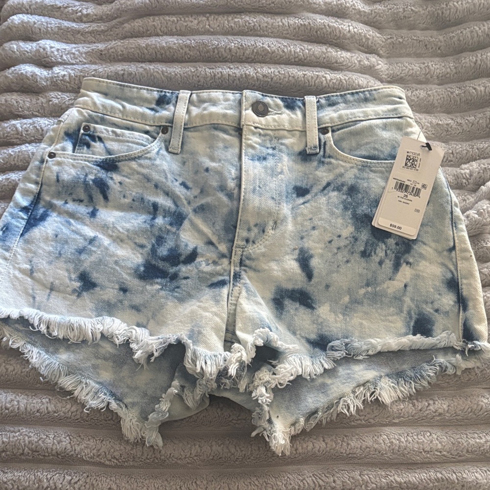 Guess Blue Tie-Dye Jean Shorts